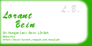 lorant bein business card